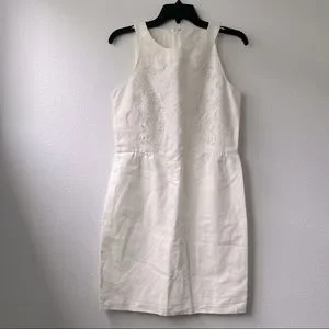NWT Loft Ivory Linen Crochet Dress